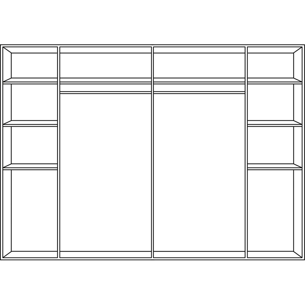 Thumbnail - Carryhome Kleiderschrank, Schwarz, Eiche, Kunststoff, 8 Fächer, 6 Schublade(n) Schubladen, 270.3x223x61.2 cm, Beimöbel e...