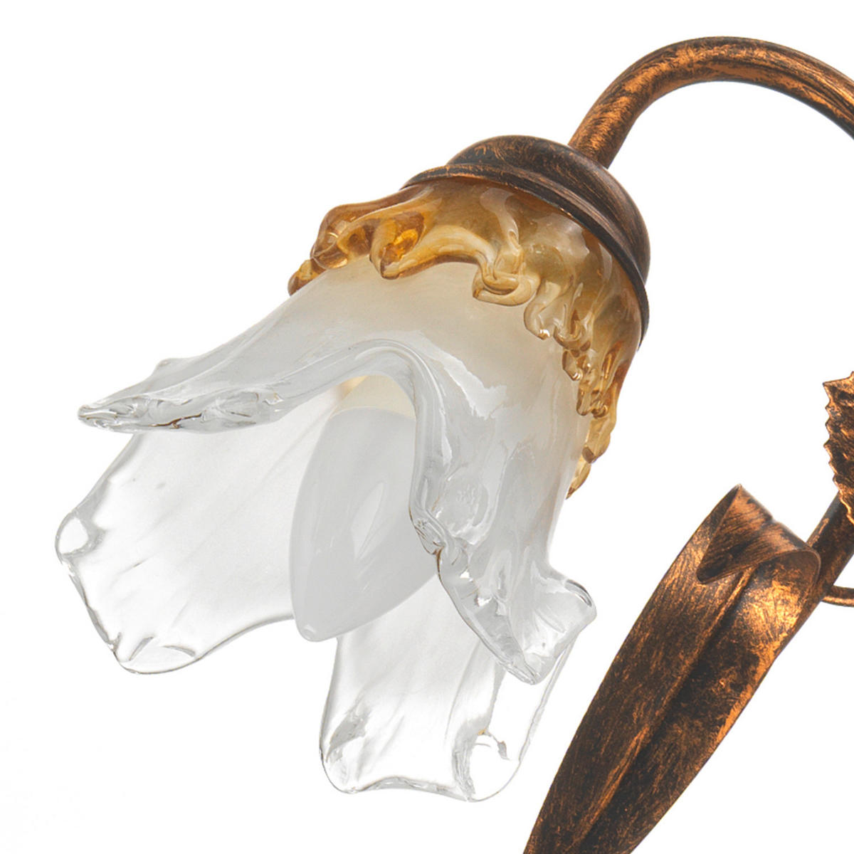 DECKENLEUCHTE 25/20/63 cm   - Bronzefarben, KONVENTIONELL, Glas/Metall (25/20/63cm)