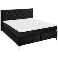 BOXSPRINGBETT 160/200 cm  in Schwarz  - Schwarz, Konventionell, Textil/Metall (160/200cm) - Boxxx
