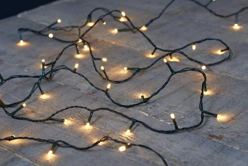 Lichterkette mit 100 LED´s 750 cm  - Schwarz, Basics, Kunststoff (750cm) - X-Mas