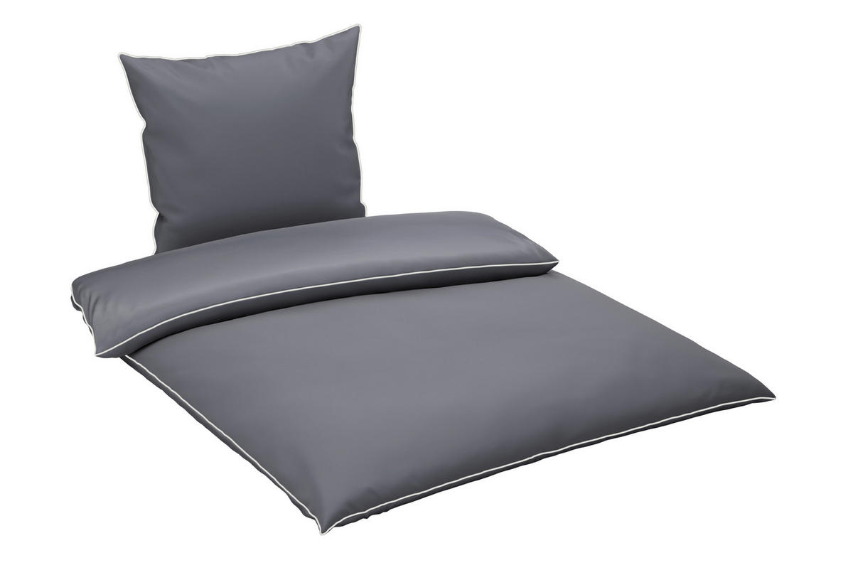 BETTWÄSCHE Calla Flachgewebe 200/200 cm  - Dunkelgrau, Basics, Textil (200/200cm) - Dieter Knoll
