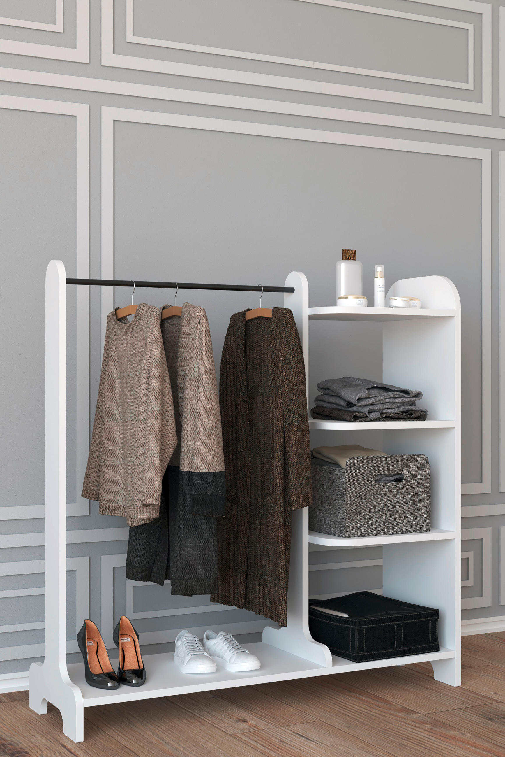 GARDEROBE  in 106/110/35 cm  - Weiss, Modern, Holzwerkstoff (106/110/35cm) - MID.YOU