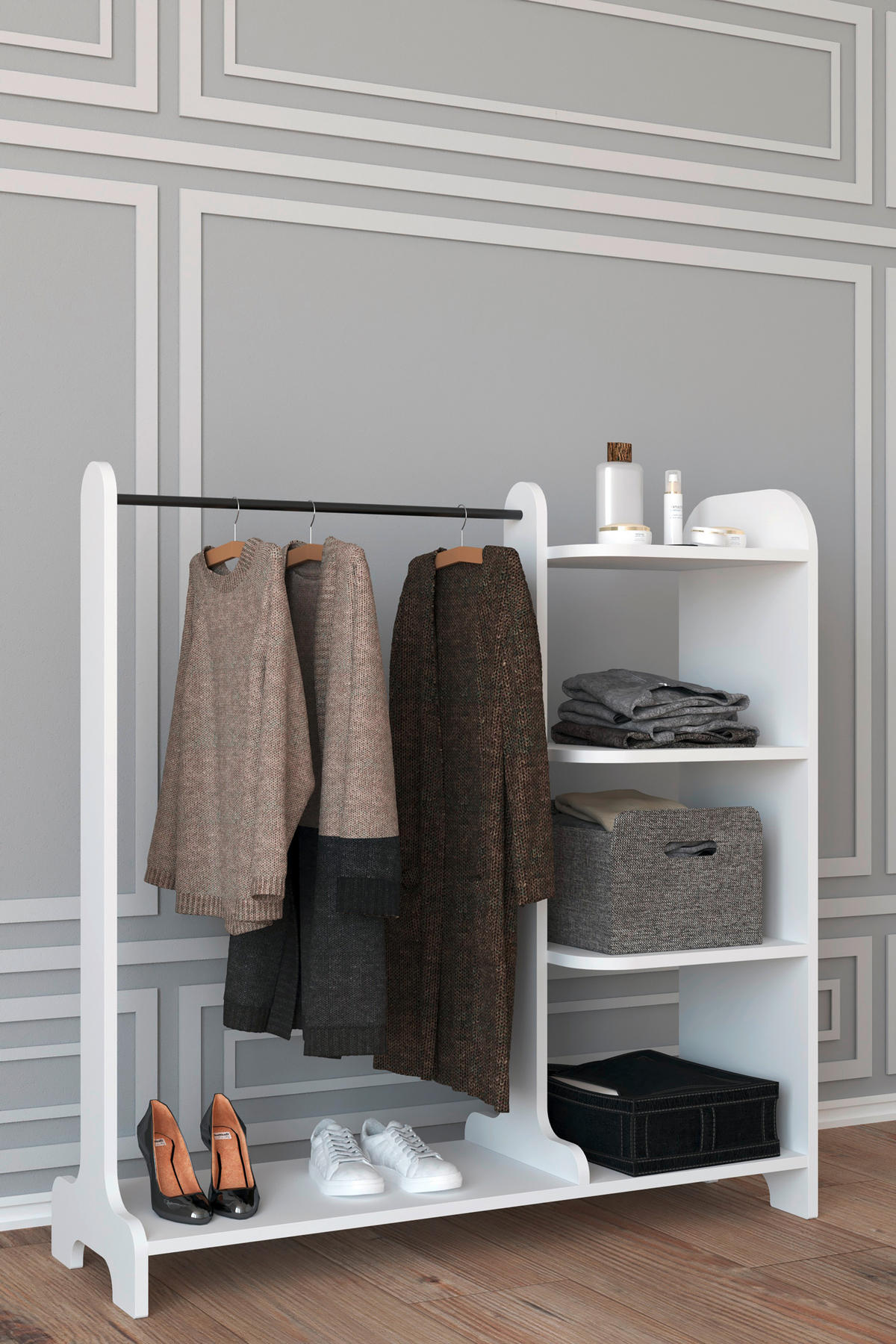 GARDEROBE  in 106/110/35 cm  - Weiß, MODERN, Holzwerkstoff (106/110/35cm) - MID.YOU
