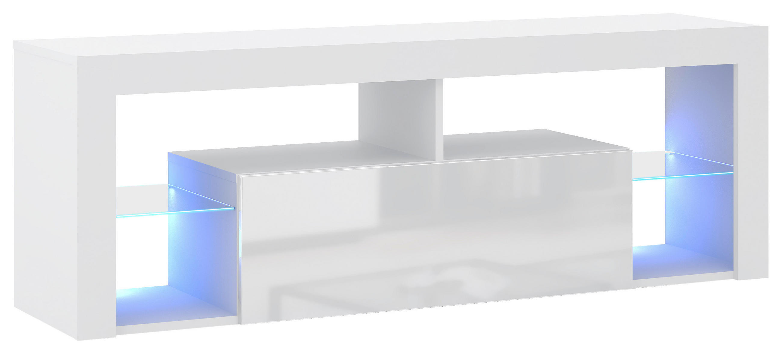 LOWBOARD EVEREST 140/50,5/35 cm  stehend  - Schwarz/Weiß, Design, Glas/Holzwerkstoff (140/50,5/35cm) - Livetastic