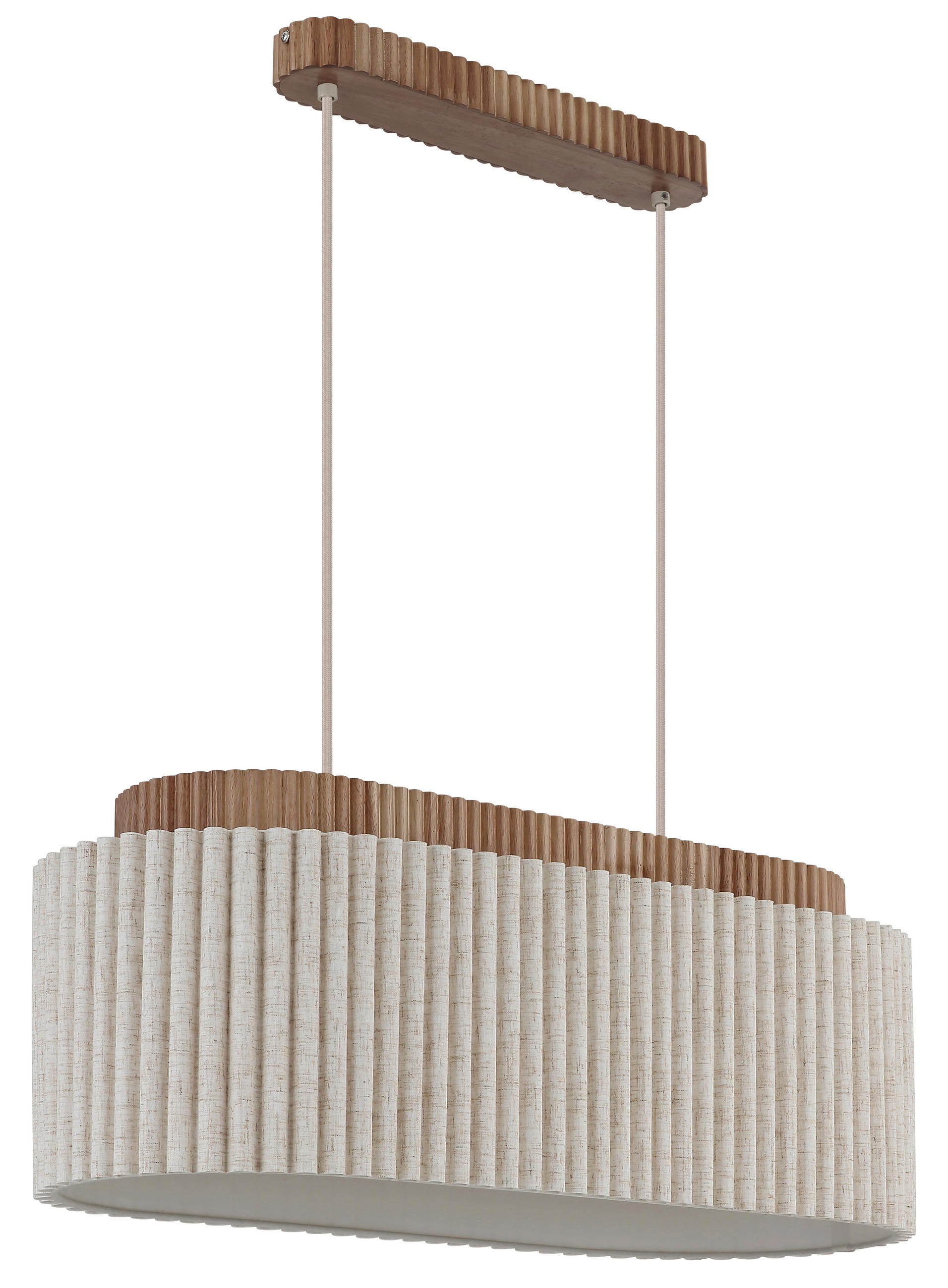 HÄNGELEUCHTE Jannie 70/30/150 cm  - Sandfarben/Beige, Design, Holz/Textil (70/30/150cm) - Globo