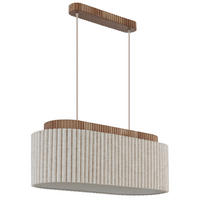 HÄNGELEUCHTE Jannie 70/30/150 cm  - Sandfarben/Beige, Design, Holz/Textil (70/30/150cm) - Globo