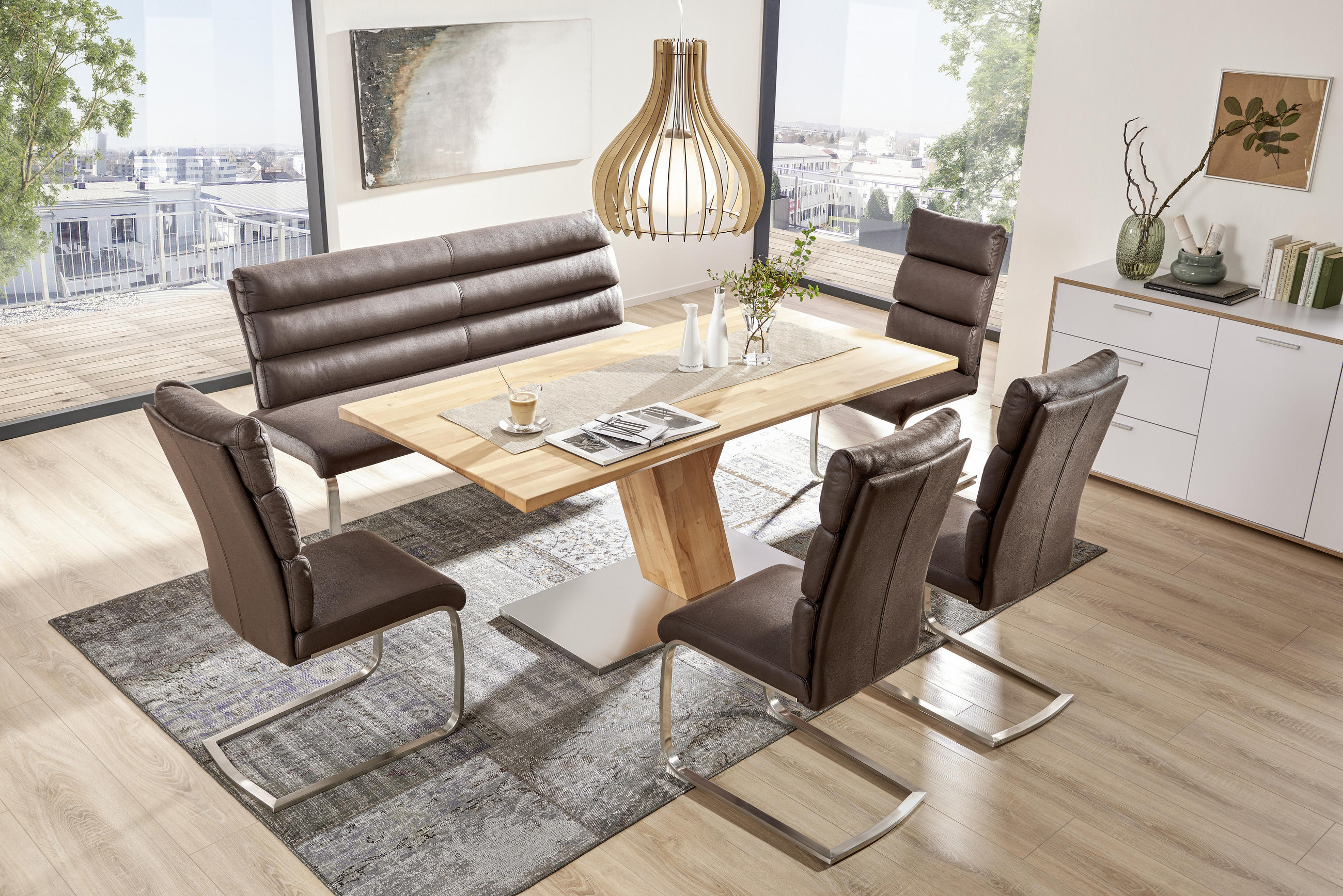 SVIKTSTOL i metall, textil rostfritt stålfärgad, mörkbrun - mörkbrun/rostfritt stålfärgad, Design, metall/textil (49/74/44cm) - Cantus
