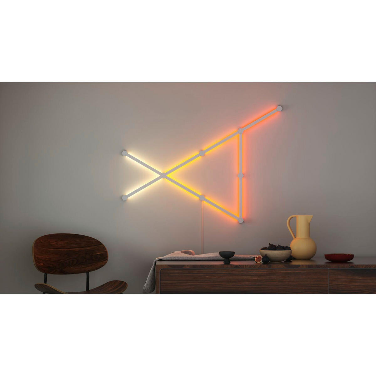 NANOLEAF LINES 9ER SET NANOLEAF 28/0,8/2 cm   - Weiß, Basics, Kunststoff (28/0,8/2cm) - P & B