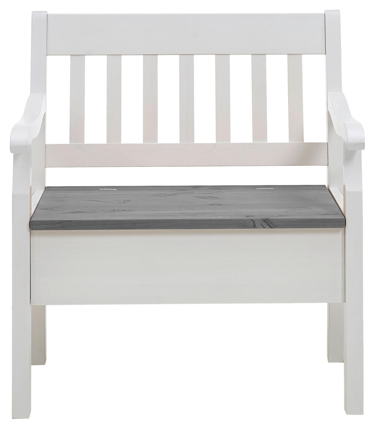SITZBANK 83/93/58 cm Weiß, Grau Kiefer massiv  - Weiß/Grau, ROMANTIK / LANDHAUS, Holz (83/93/58cm) - Boxxx