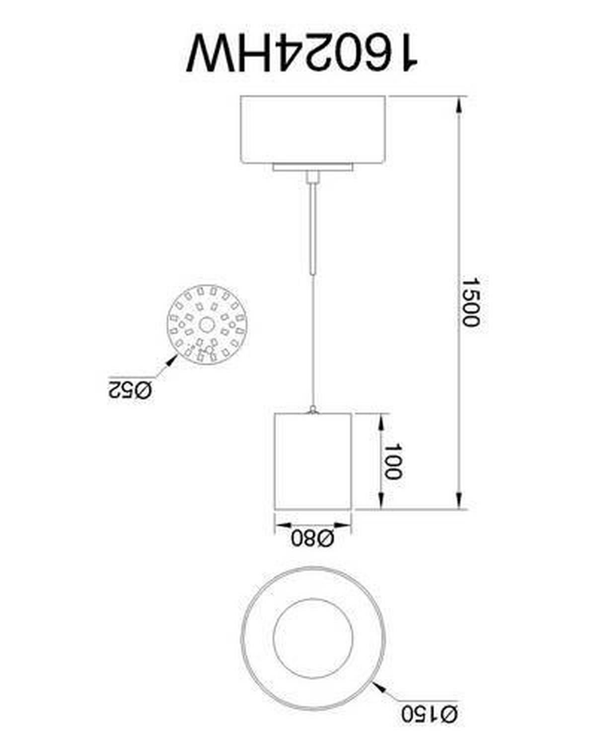 LED-HÄNGELEUCHTE 15/150 cm  - Klar/Opal, Design, Glas/Kunststoff (15/150cm) - Globo