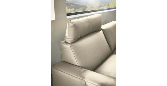 2,5-SITZER in Leder Creme - Creme/Schwarz, Design, Leder/Metall (200/102/92cm) - Johann Jakob