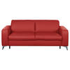 SCHLAFSOFA in Echtleder Rot  - Silberfarben/Rot, Design, Leder/Metall (204/84/104cm) - Livetastic