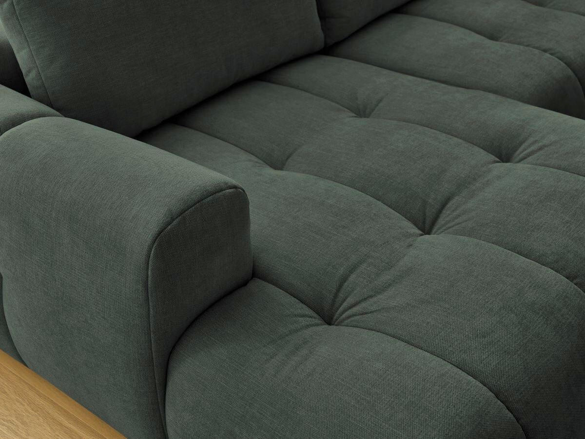 WOHNLANDSCHAFT  FUJI  Grün Leinenoptik  - Schwarz/Grün, MODERN, Kunststoff/Textil (160/377/204cm)