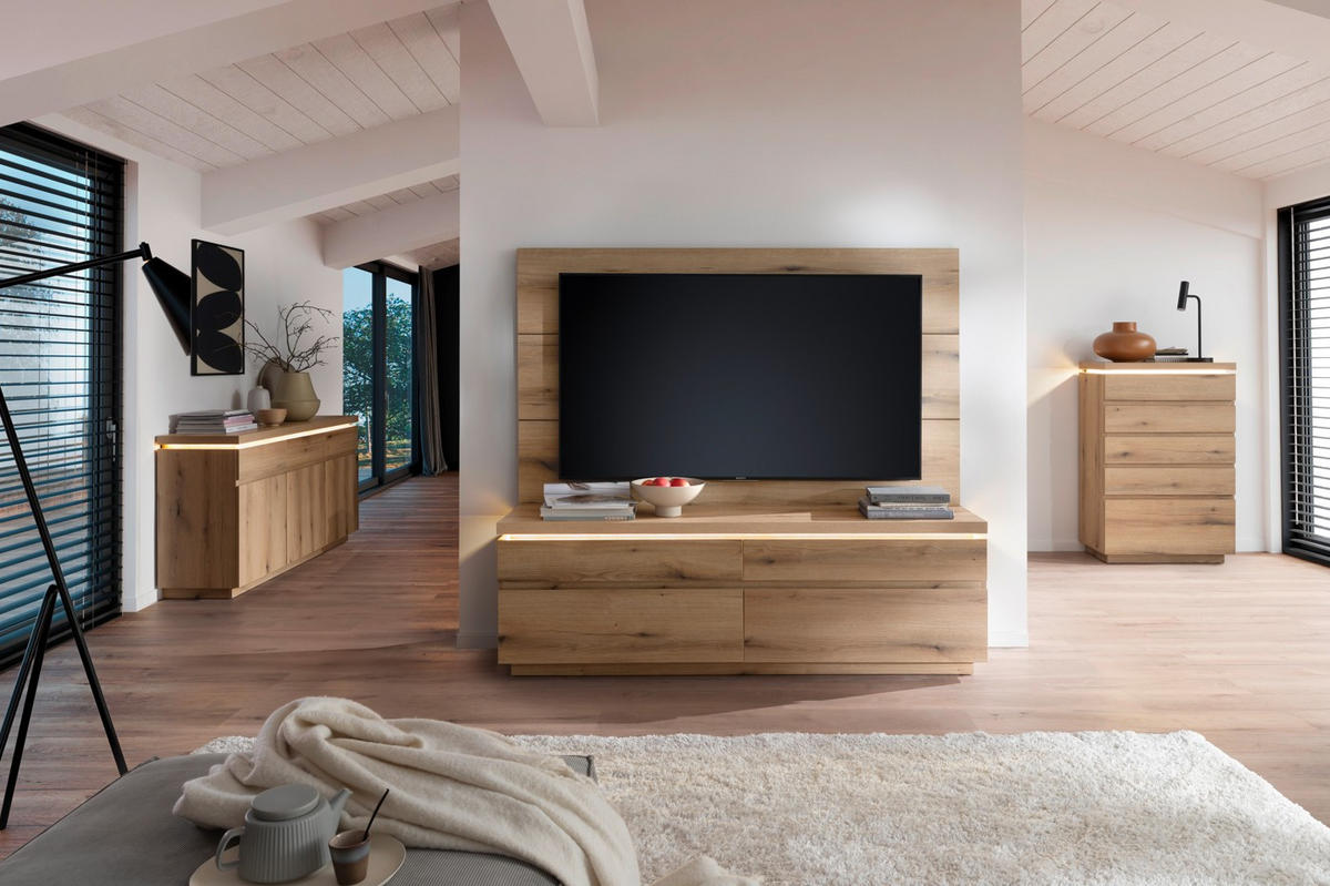 TV-ELEMENT - Eichefarben, Design, Holzwerkstoff (180/58/40cm) - Livetastic