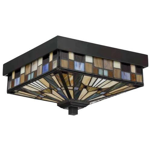AUSSENDECKENLEUCHTE - Dunkelbraun/Multicolor, Konventionell, Glas/Metall (15.4/26.1/26.1cm) - Elstead Lighting