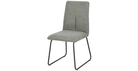 STUHL in Eisen Leinenoptik Metall, Textil - Schwarz/Grau, Design, Textil/Metall (48/86/59cm) - Xora