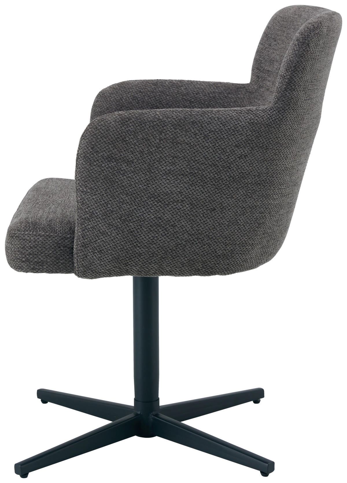 ARMLEHNSTUHL  in Eisen Webstoff  - Anthrazit/Schwarz, KONVENTIONELL, Holz/Textil (58,5/85/63cm) - Livetastic