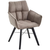 ARMLEHNSTUHL  in Flachgewebe  - Schwarz/Cappuccino, Design, Holz/Textil (61/87/63cm) - Waldwelt