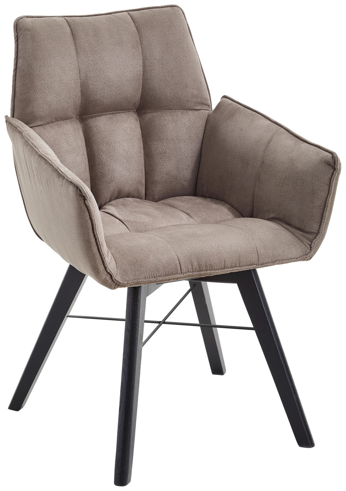 ARMLEHNSTUHL  in Flachgewebe  - Schwarz/Cappuccino, Design, Holz/Textil (61/87/63cm) - Waldwelt