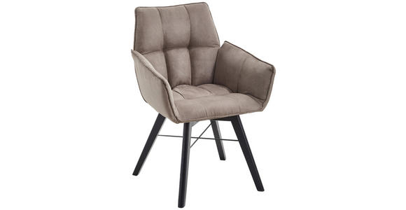 ARMLEHNSTUHL in Holz, Textil Schwarz, Cappuccino  - Schwarz/Cappuccino, Design, Holz/Textil (61/87/63cm) - Waldwelt