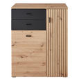 SCHUHSCHRANK in 84/106,2/37,4 cm - Schwarz/Eiche Artisan, Design, Holzwerkstoff/Kunststoff (84/106,2/37,4cm) - Voleo