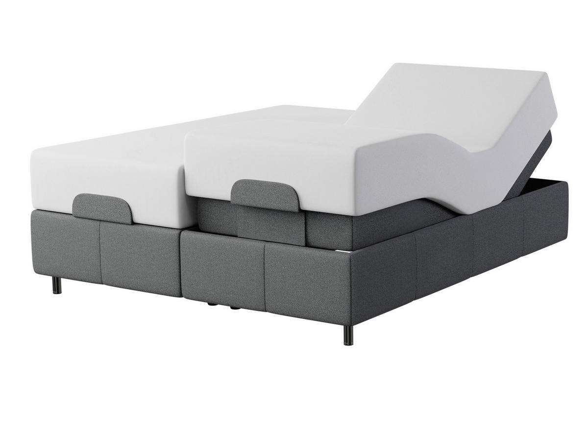 BOXSPRING KREVET 180/200 cm     crna  - crna/boje aluminija, Design, tekstil/metal (180/200cm) - Dieter Knoll