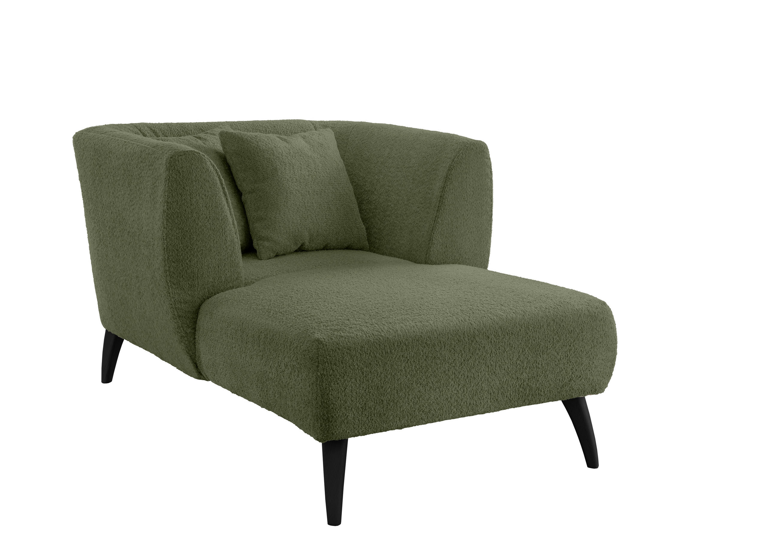 XXL-SESSEL in Bouclé Grün  - Schwarz/Grün, Modern, Holz/Textil (108/84/155cm) - MID.YOU