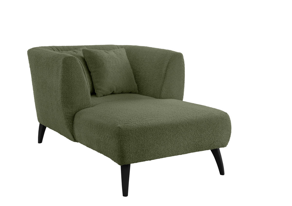 XXL-SESSEL in Bouclé Grün  - Schwarz/Grün, Modern, Holz/Textil (108/84/155cm) - MID.YOU