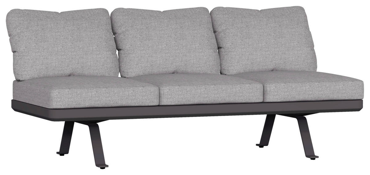 LOUNGESOFA  - Anthrazit/Graphitfarben, Design, Textil/Metall (207/78/70cm) - Zebra 