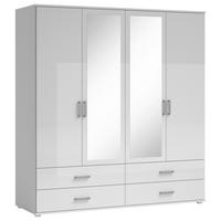KLEIDERSCHRANK  in Weiß  - Alufarben/Weiß, KONVENTIONELL, Glas/Holzwerkstoff (180/190/51cm) - Carryhome