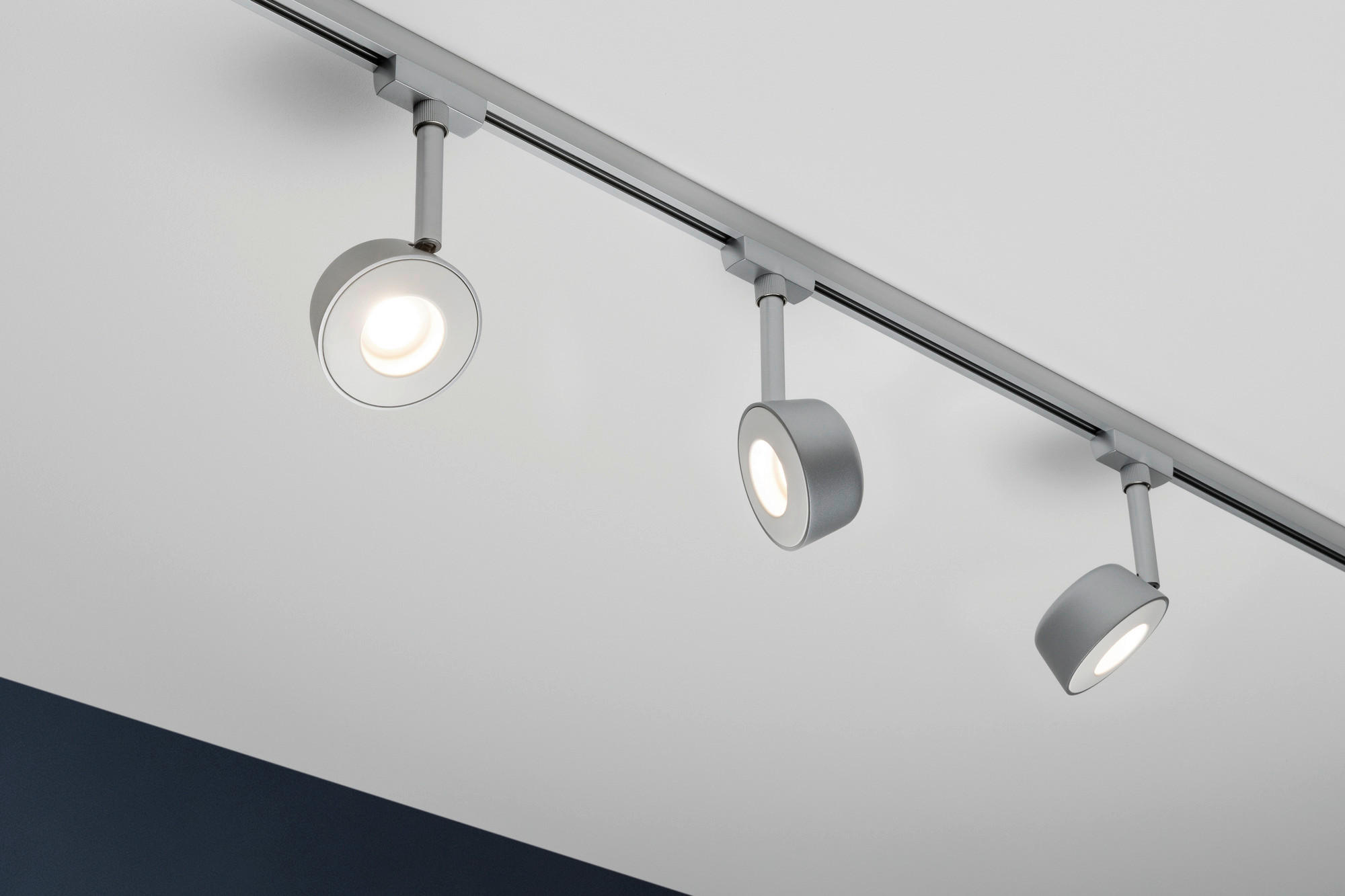 SCHIENENSYSTEM-STRAHLER - Chromfarben, Design, Metall (8/18/4cm) - Paulmann