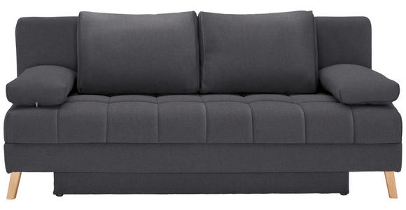 SCHLAFSOFA in Flachgewebe Dunkelgrau  - Dunkelgrau/Naturfarben, KONVENTIONELL, Holz/Textil (195/90/90cm) - Cantus