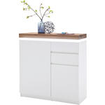 SCHUHSCHRANK Romina  in 91/97/38 cm  - Eichefarben/Weiß, Design, Holz/Holzwerkstoff (91/97/38cm) - Novel