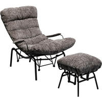 SESSELSET Mikrofaser Hocker    - Schwarz/Grau, Design, Textil/Metall (83/97/106cm) - Kare-Design