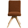STUHL drehbar - Eichefarben/Haselnussfarben, KONVENTIONELL, Holz/Textil (47/89/60cm) - Linea Natura