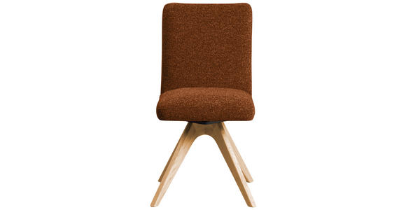 STUHL drehbar - Eichefarben/Haselnussfarben, KONVENTIONELL, Holz/Textil (47/89/60cm) - Linea Natura