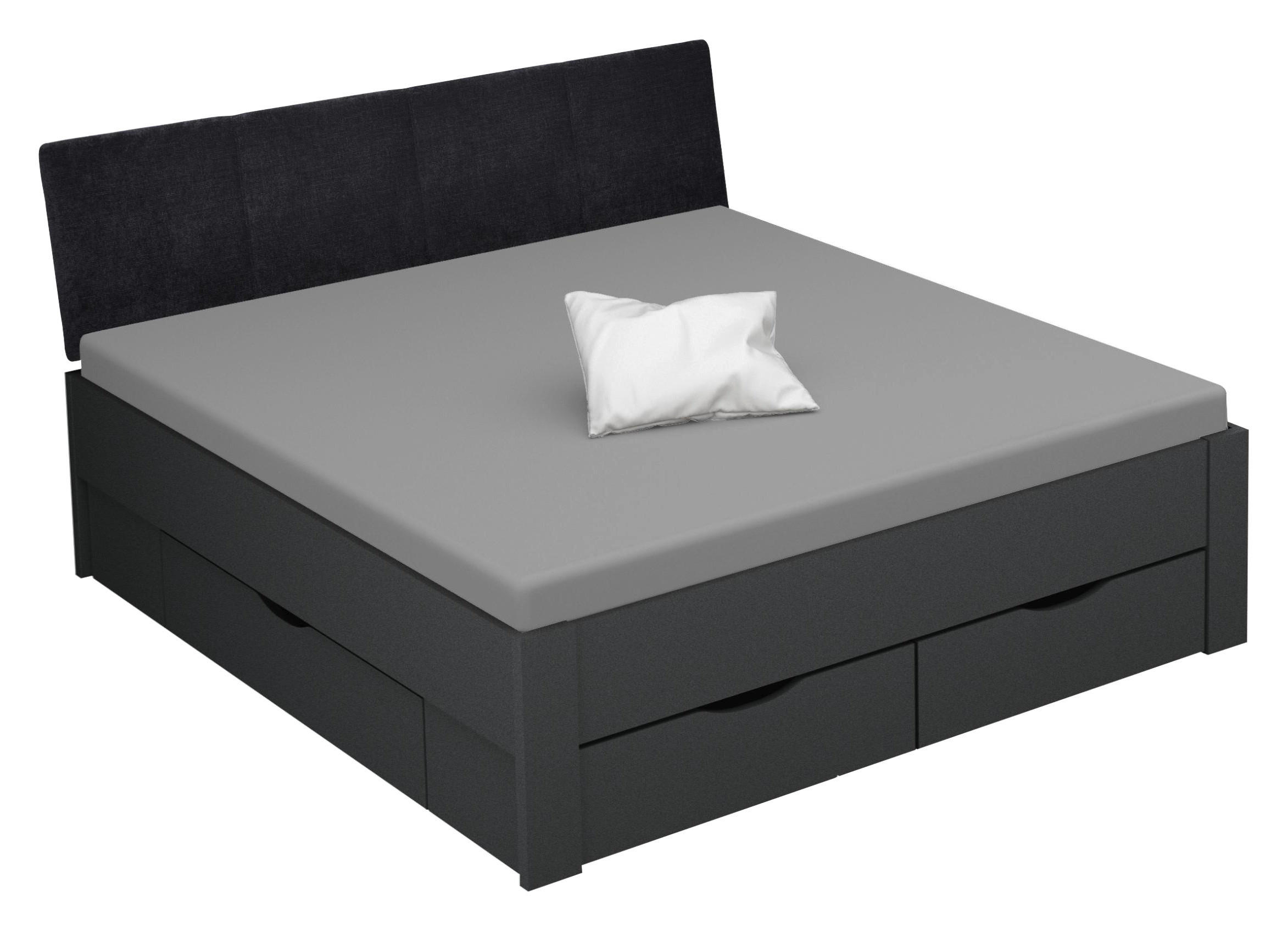 STAURAUMBETT 180/200 cm  in Grau   - Schwarz/Grau, Design, Holzwerkstoff/Textil (180/200cm) - Xora