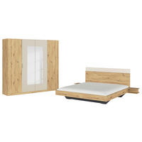 SCHLAFZIMMER Champagner, Eiche Artisan  - Champagner/Eiche Artisan, Design, Glas/Holzwerkstoff - Rauch Möbel