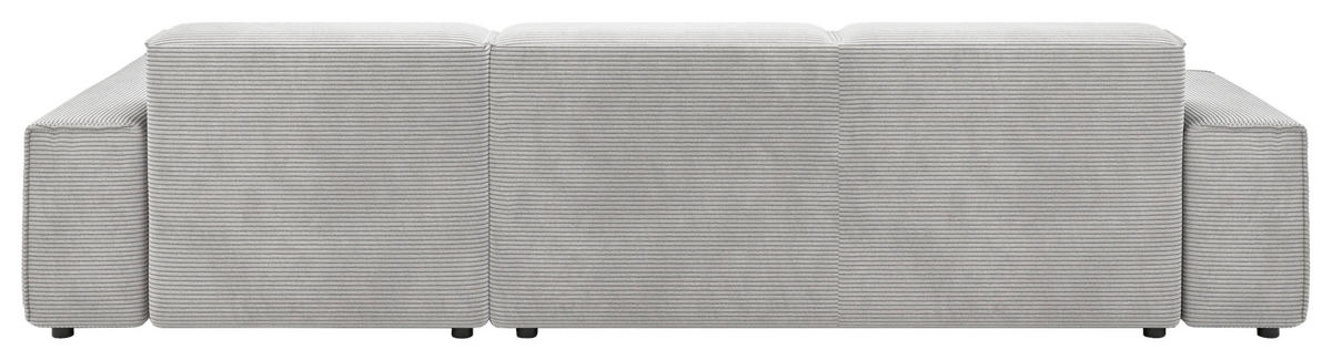 ECKSOFA 9125 Grau Cord  - Schwarz/Grau, Design, Kunststoff/Textil (300/189cm) - Pure Home Lifestyle