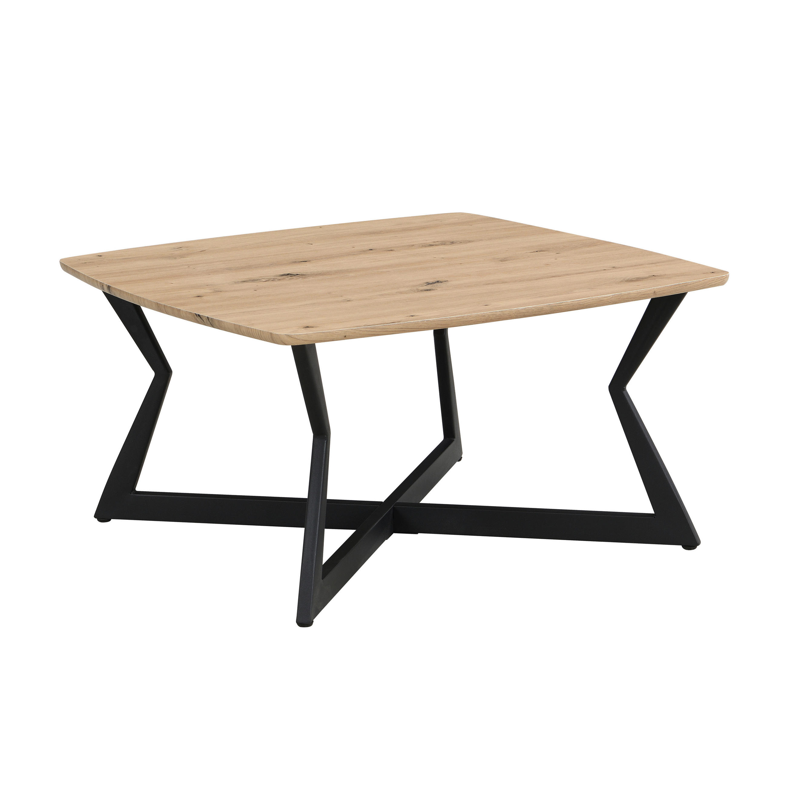 COUCHTISCH 75/75/40 cm quadratisch Braun  - Schwarz/Braun, Design, Holzwerkstoff/Metall (75/75/40cm) - Livetastic