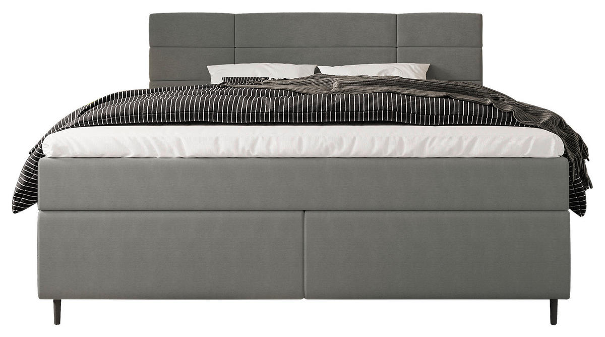BOXBETT 180/200 cm  in Grau  - Birkefarben/Schwarz, Konventionell, Holz/Textil (180/200cm) - Boxxx
