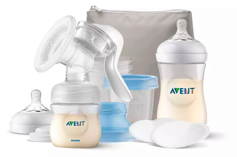 SET ZA DOJENJE   - bijela, Basics, plastika (22,20/20,20/18cm) - Avent