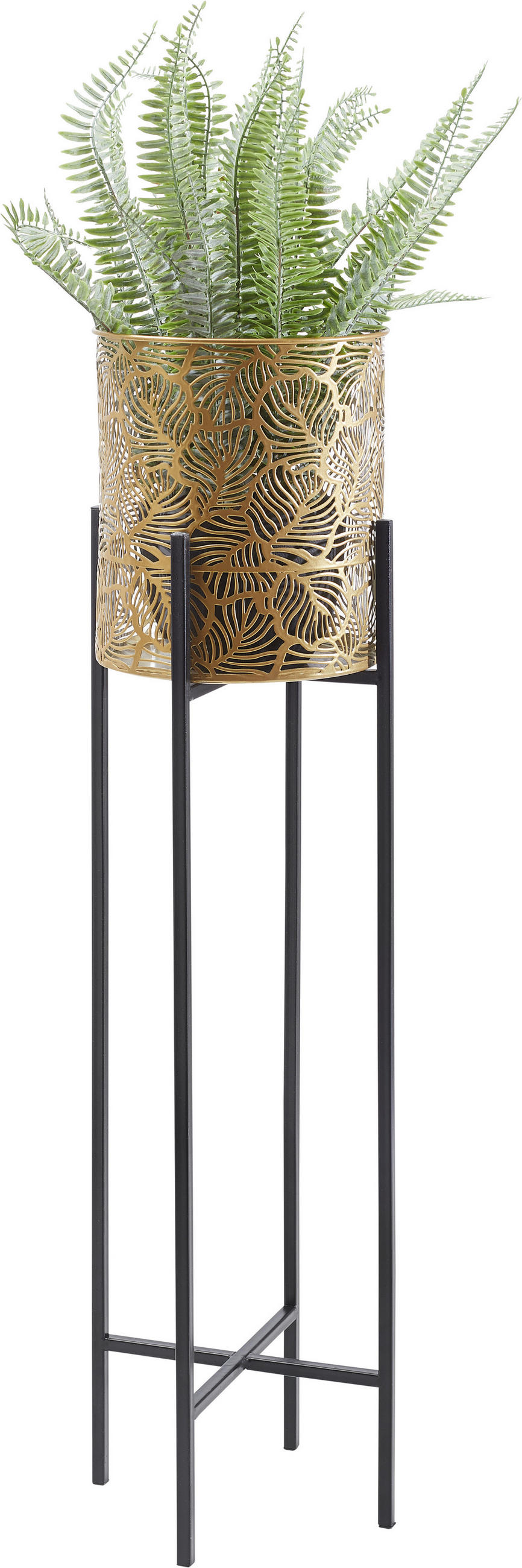 BLUMENTOPF   - Goldfarben/Schwarz, LIFESTYLE, Metall (21,5/82,5cm) - Ambia Home