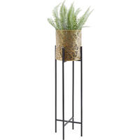 CVETLIČNI LONČEK - zlate barve/črna, Trendi, kovina (21,5/82,5cm) - Ambia Home