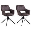 ARMLEHNSTUHL-SET Samt Anthrazit, Schwarz  - Anthrazit/Schwarz, KONVENTIONELL, Textil/Metall (57/84/61cm) - MID.YOU