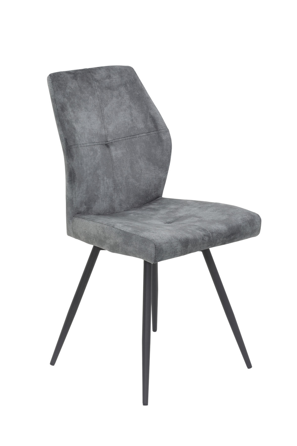 STUHL-SET 4 Stück Sitzfläche 360° drehbar Samt  - Anthrazit/Schwarz, MODERN, Textil/Metall (46/91/60cm) - MID.YOU