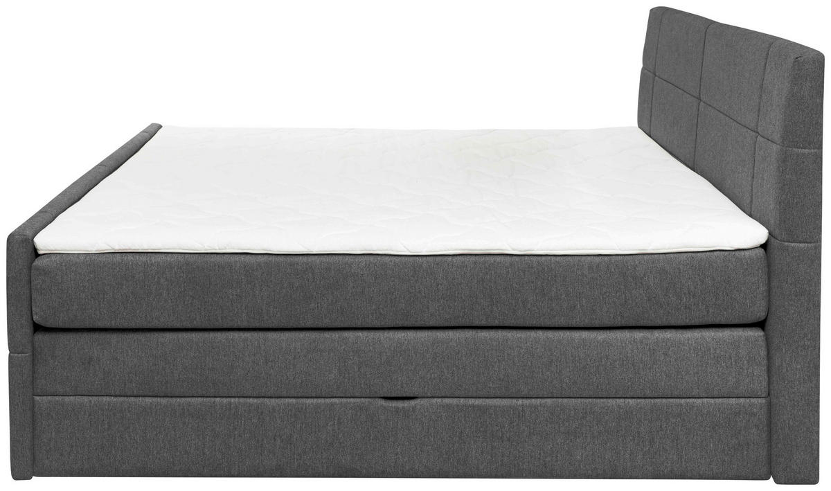 BOXSPRINGBETT 180/200 cm  in Anthrazit  - Anthrazit, Konventionell, Textil (180/200cm) - Carryhome