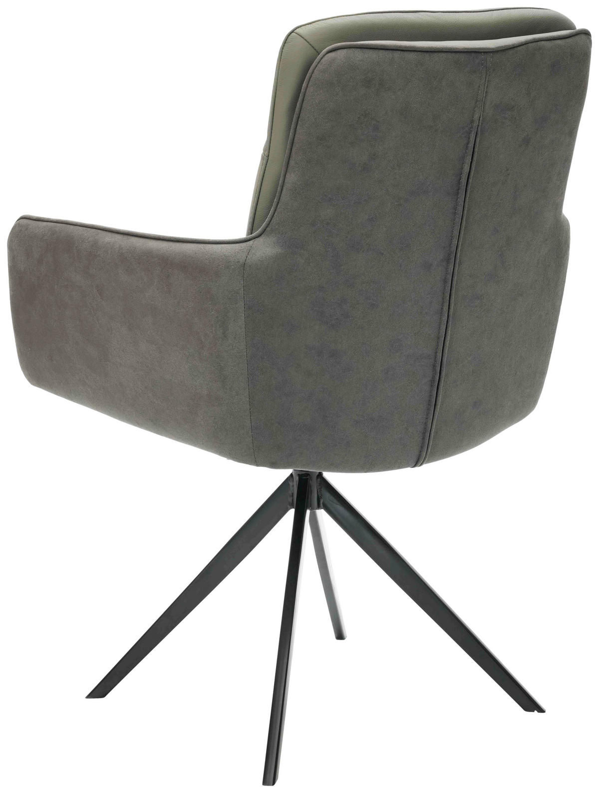 ARMLEHNSTUHL  in Eisen Mikrofaser Echtleder pigmentiert  - Anthrazit/Schwarz, Design, Leder/Textil (58/89/67cm) - Xora
