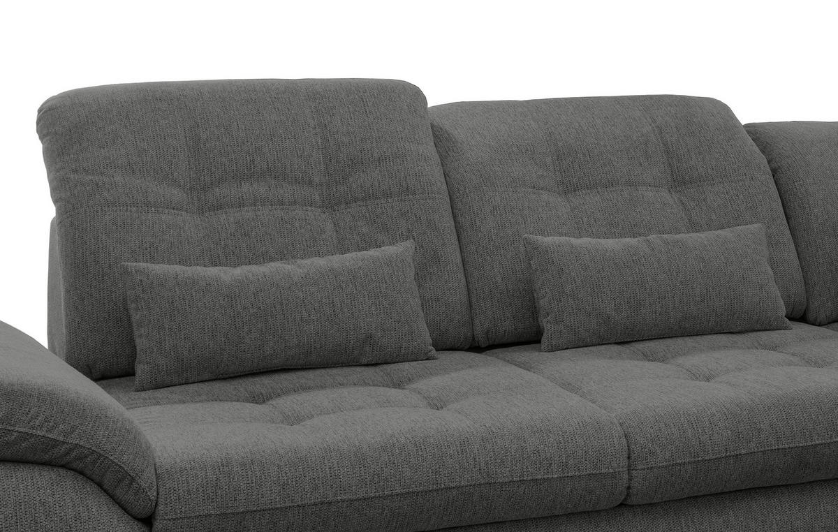 ECKSOFA in Chenille Graubraun  - Chromfarben/Graubraun, Modern, Textil/Metall (314/184cm) - Livetastic