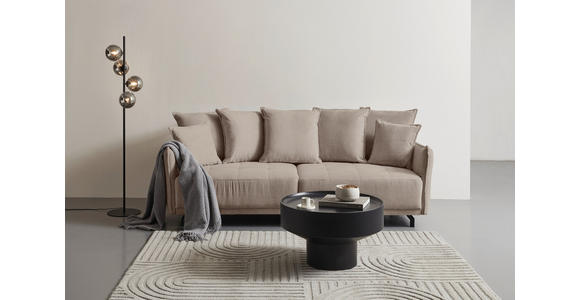 BIGSOFA in Cord Taupe - Taupe/Schwarz, Design, Textil/Metall (226/91/103cm) - Carryhome